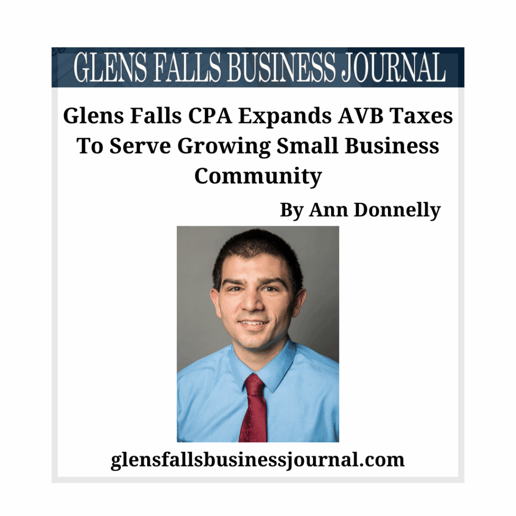 Glens Falls CPA Expands AVB Taxes To Serve Growing Small Business Community