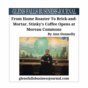 From Home Roaster To Brick-and-Mortar, Stinky’s Coffee Opens at Moreau Commons